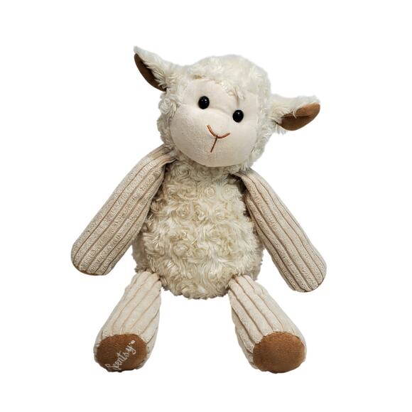 Retired Scentsy Buddy Lenny Lamb Sheep Plush Stuffed Corduroy Legs Floppy 15" - Picture 1 of 9